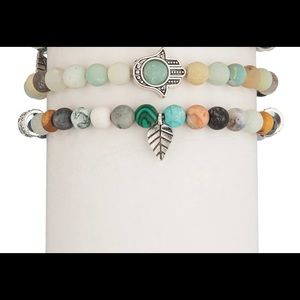 Eye Candy Beaded Bracelet Set - Amazonite, Agate, Malachite, Howlite, Turquoise